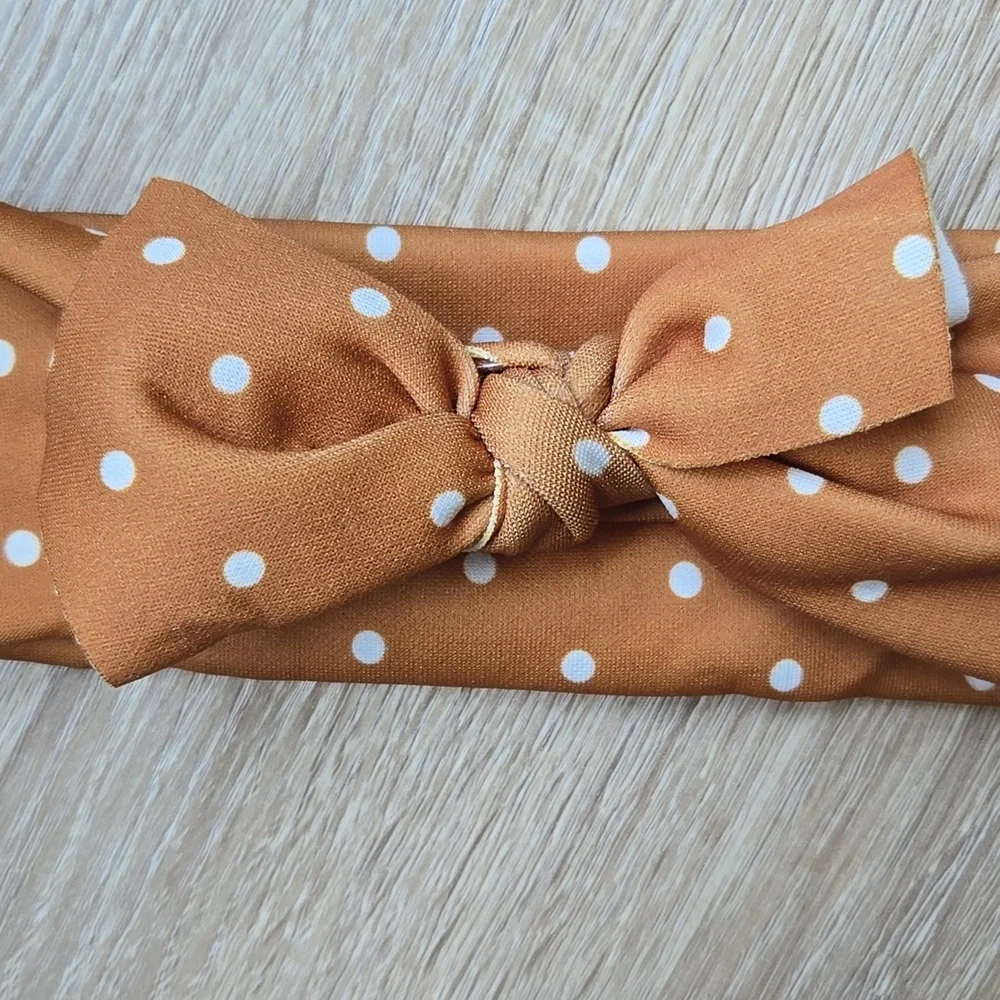 Baby Girl Bow Headband Soft Polka Dot Infant Head Wrap Toddler Hair Accessory